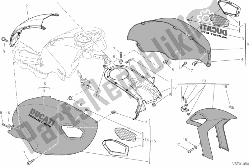 Todas as partes de Carenagem do Ducati Monster 795 EU Thailand 2014